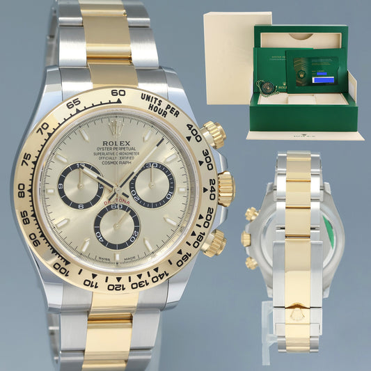 2023 NEW PAPERS Rolex Daytona 126503 Champagne Chrono Two Tone Gold Steel Watch