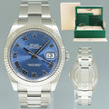 2024 NEW Rolex DateJust 41 Blue Roman Oyster Fluted 126334 Watch Box