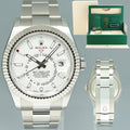 2022 NEW PAPERS Rolex Sky-Dweller Steel White Oyster Fluted 42mm 326934 Watch Box