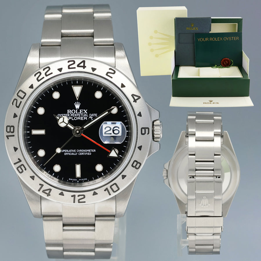 2010 MINT Rolex Explorer II 16570 Stainless Steel Black Date 3186 40mm Watch Box