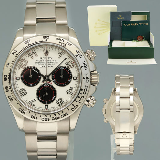 MINT Rolex Daytona White Gold Black White Panda 116509 Chronograph Watch Box