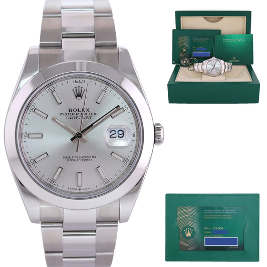 2023 NEW PAPERS Rolex DateJust 41 Steel 126300 Silver Dial Oyster 41mm Watch Box