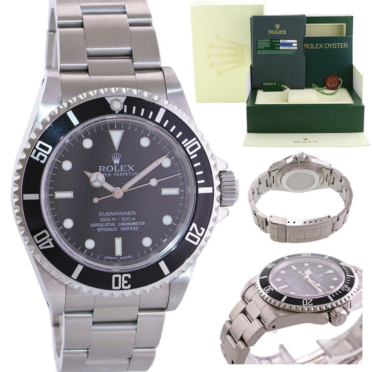 MINT 2010 PAPERS REHAUT Rolex Submariner No-Date 4 line 14060M Steel Black Watch