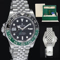 2025 NEW PAPERS Rolex GMT-Master II 126720 SPRITE Green Black Jubilee Steel Watch Box
