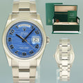 2007 MINT Rolex President Day Date Blue Wave 118209 White Gold Oyster Watch Box