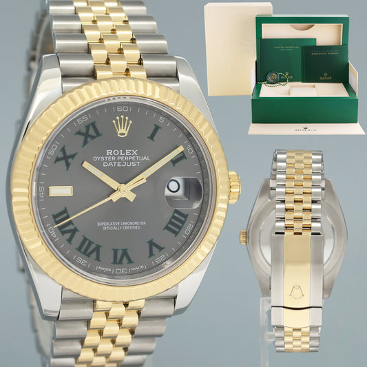 2020 MINT Rolex 126333 DateJust 41 Two Tone Yellow Gold Wimbledon 41mm Jubilee Watch Box