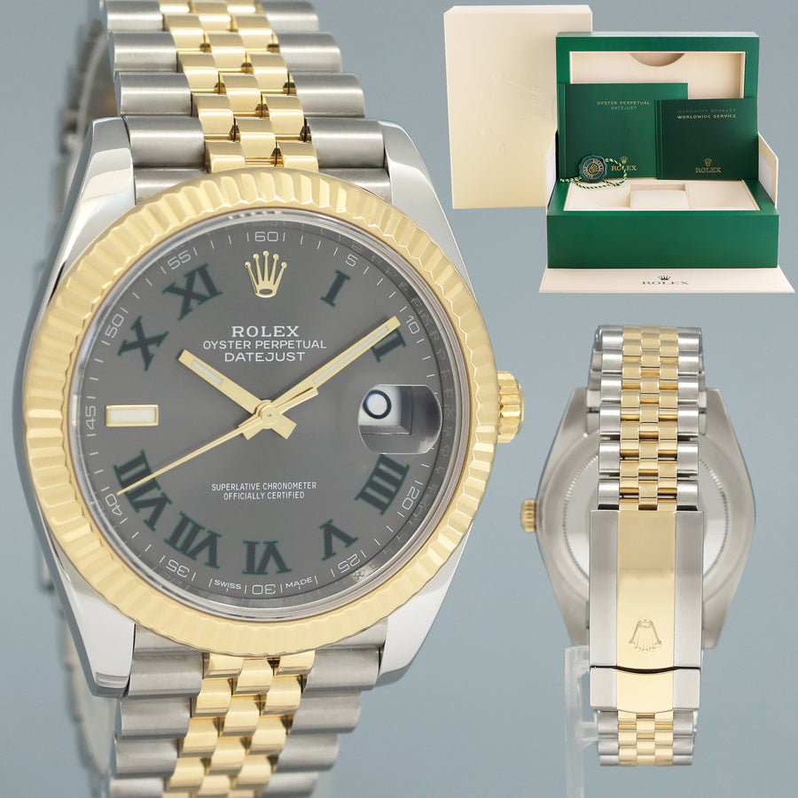 2020 MINT Rolex 126333 DateJust 41 Two Tone Yellow Gold Wimbledon 41mm Jubilee Watch Box
