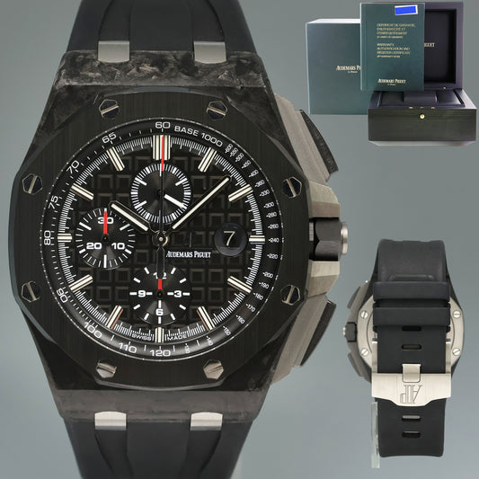 PAPERS Audemars Piguet Royal Oak Offshore Ceramic Carbon 26400au 44mm Watch
