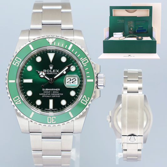 AUGUST 2020 NEW PAPERS Rolex Submariner Hulk 116610LV Green Ceramic Watch Box