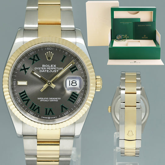 2023 NEW Rolex DateJust 36mm Wimbledon Two Tone Yellow Gold Oyster 126233 Watch