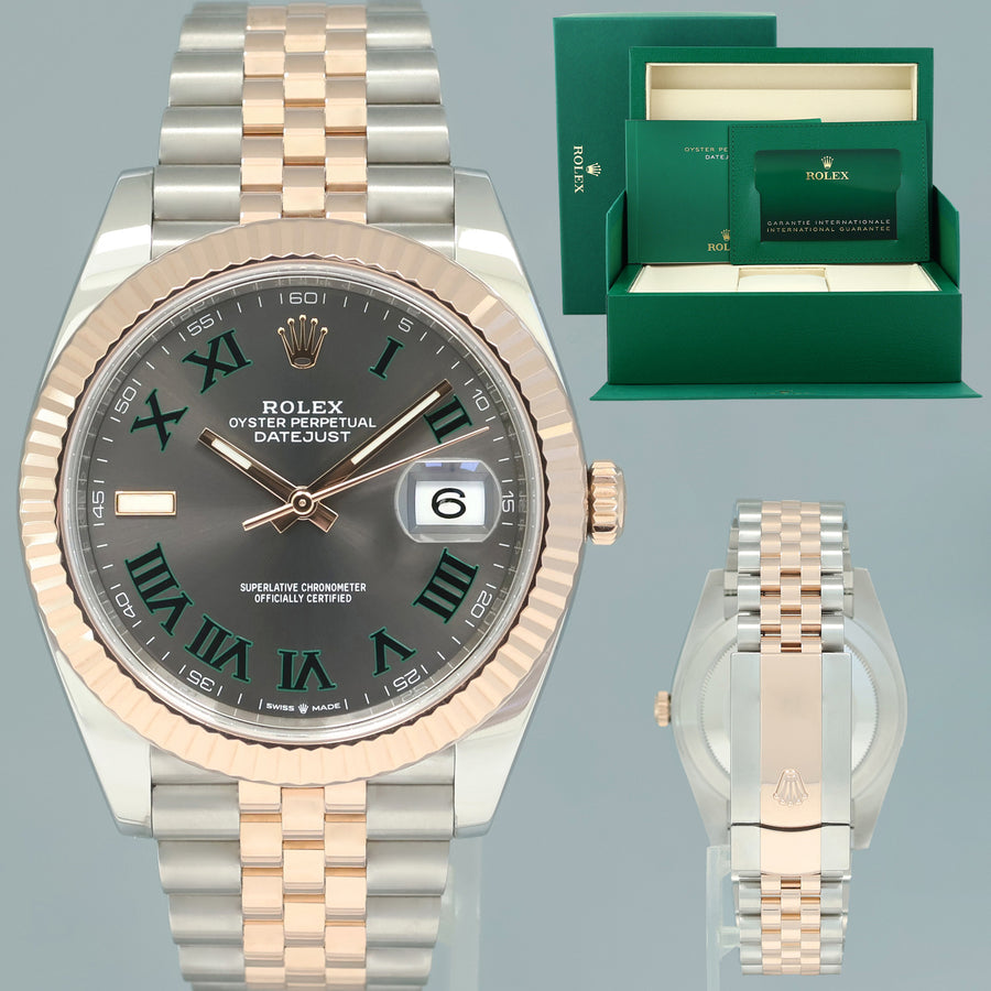 2025 NEW PAPERS Rolex DateJust 41 126331 Wimbledon Rose Gold Two-Tone Jubilee Watch