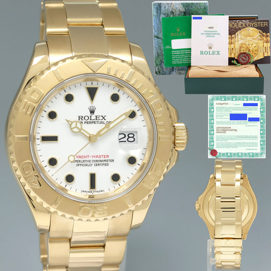 2003 MINT PAPERS Rolex Yacht-Master Yellow Gold 16628 White Sapphire Watch Box