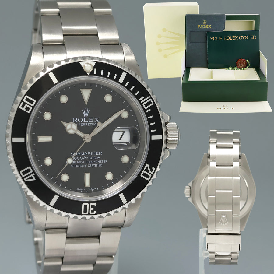 2005 Rolex Submariner Date 16610 Steel Black Dial 40mm Oyster Watch Box