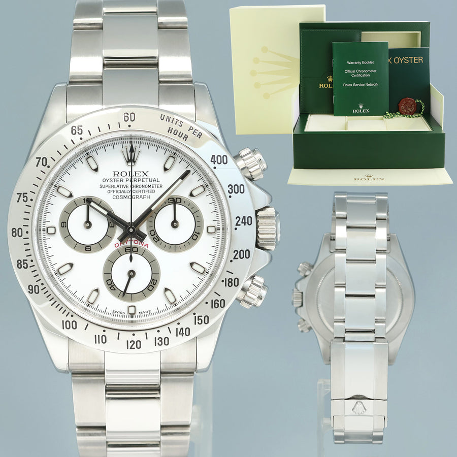 2010 MINT 116520 Rolex Daytona White Dial Chronograph Steel 40mm Watch Box