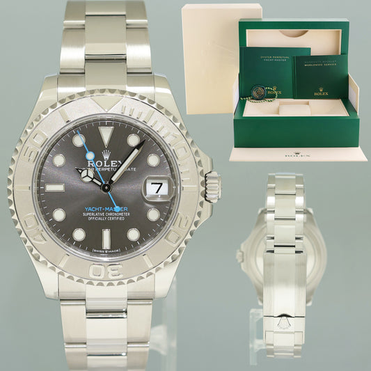 2019 MINT Rolex Yacht-Master 268622 Steel Rhodium 37mm Blue hand Watch Box