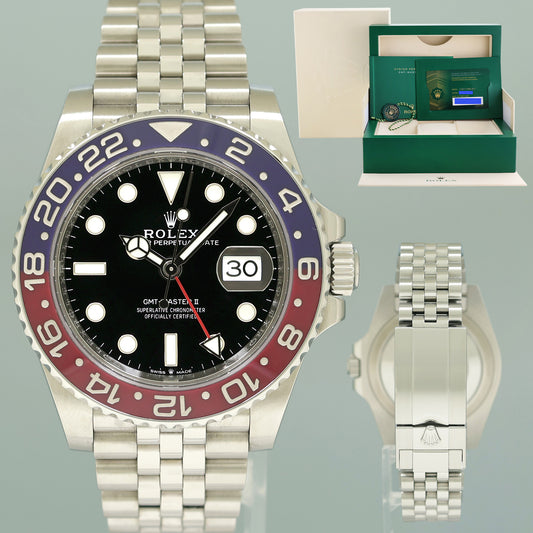 MINT NEW PAPERS Rolex GMT Master II 126710BLRO PEPSI Red Blue Jubilee Ceramic 40mm Watch Box