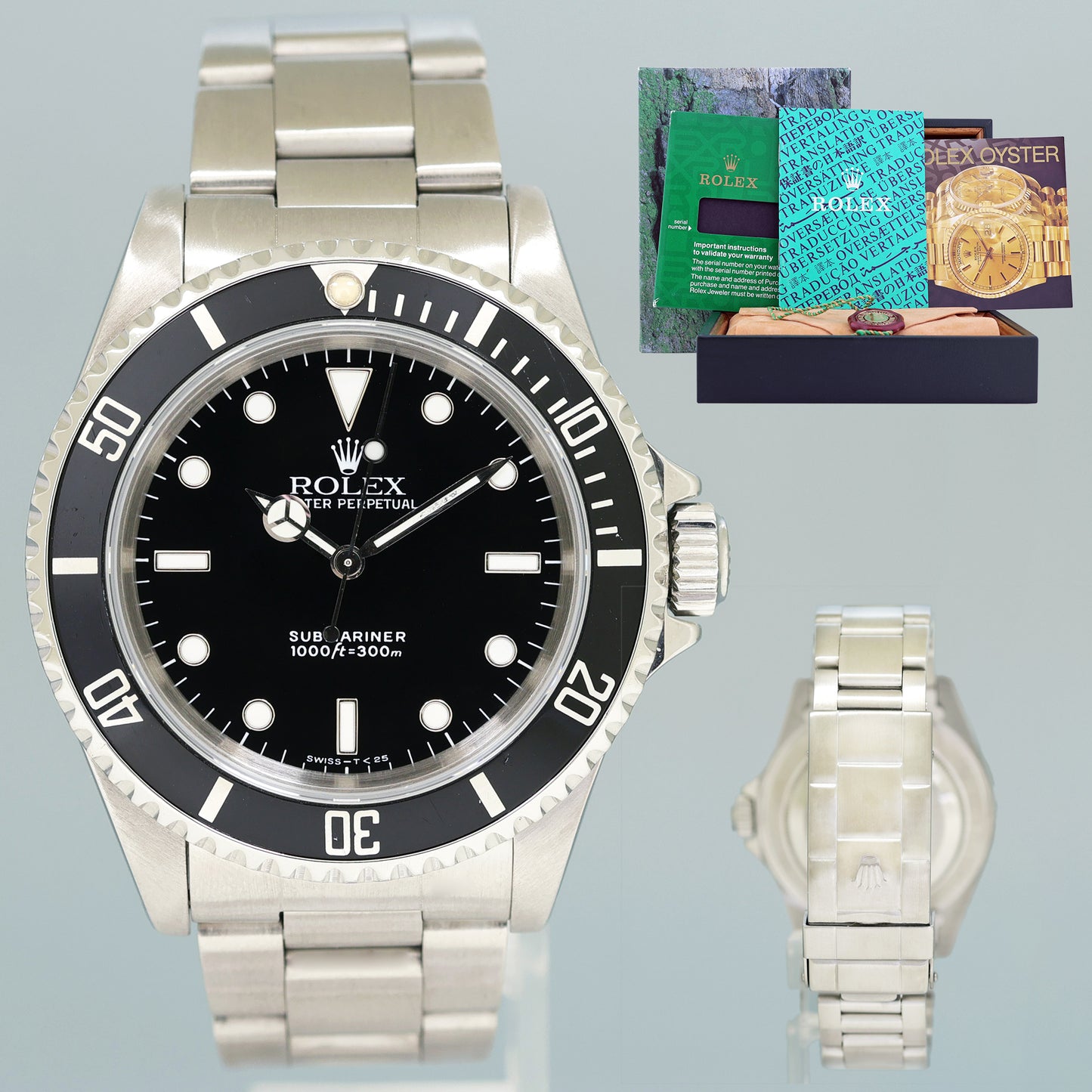 MINT 1997 Rolex Submariner No-Date 2 Line Tritium Dial 14060 Steel Black 40mm Watch Box