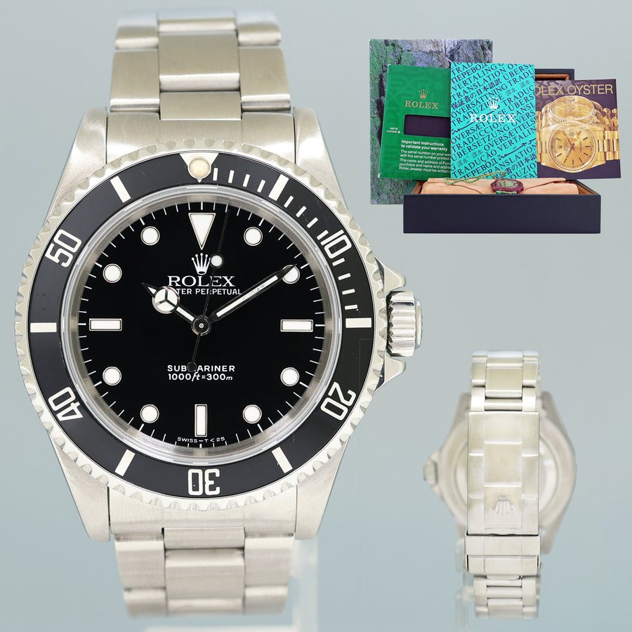 MINT 1997 Rolex Submariner No-Date 2 Line Tritium Dial 14060 Steel Black 40mm Watch Box