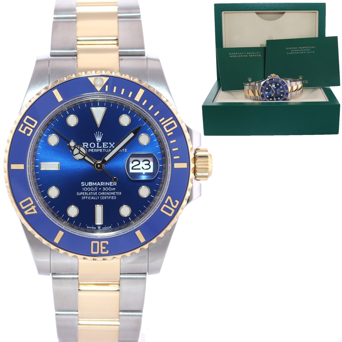 2024 MINT Rolex Submariner 41mm Blue 126613LB Two Tone Gold Steel Watch Box