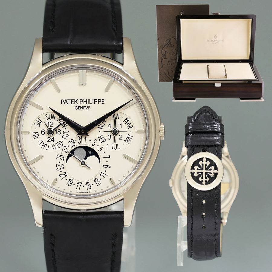 Patek Philippe 5140G 37mm White Gold Perpetual Calendar Grand Complication Watch Box
