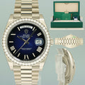 2025 NEW PAPERS Rolex Day Date 40 White Gold Blue Ombre Diamond 228349RBR Watch