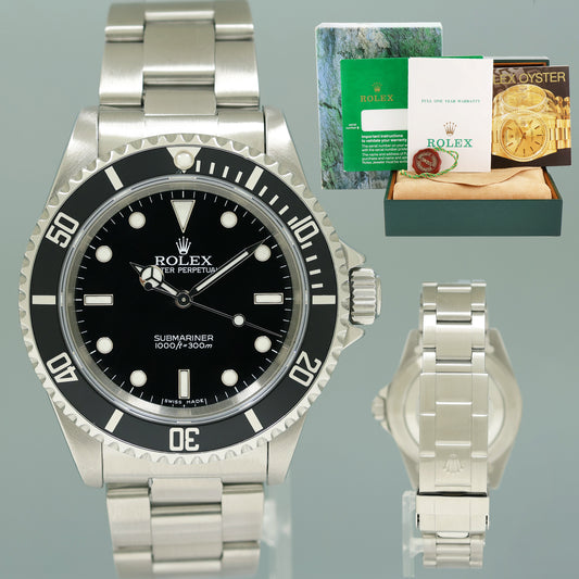 2000 PAPERS Rolex Submariner No-Date 2 Line Dial 14060 Steel Black 40mm Watch Box