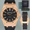 MINT Audemars Piguet Royal Oak 41mm Rose Gold 15400OR Black Dial Watch Box