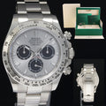PAPERS 2023 Rolex Daytona Ghost Panda Silver Chronograph 126509 White Gold Watch Box