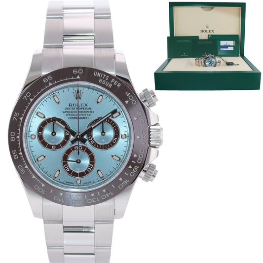 2019 MINT PAPERS Rolex Daytona 116506 Platinum Glacier Blue 40mm Chrono Watch Box