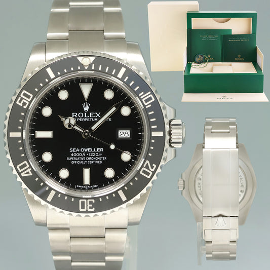 2015 MINT Rolex 116600 Seadweller SDK4 4000 Steel Black 40mm Ceramic Dive Watch Box