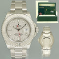 MINT 2017 PAPERS Rolex Yacht-Master 116622 Platinum Dial Steel 40mm Watch Box