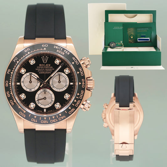 2024 NEW PAPERS Rolex 126515LN Daytona Rose Gold Ceramic Black Diamond Watch Box