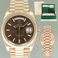 2022 MINT Rolex President 40mm Rose Gold Chocolate Stick 228235 Watch Box