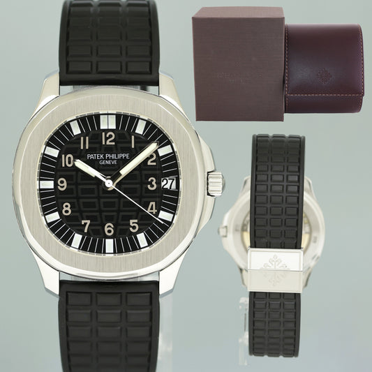 Mint Patek Philippe Steel Aquanaut Black Rubber Tropical JUMBO 5065a 38mm Watch