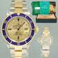 MINT Rolex Submariner 16613 Two Tone Gold Champagne Serti Diamond Watch Box