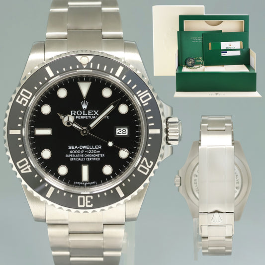 2015 MINT PAPERS Rolex Sea-Dweller 116600 Steel 40mm Black Ceramic Dive Watch Box
