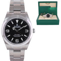 2019 MINT Rolex 214270 Explorer Black BLUE LUME 3-6-9 Steel 39mm Watch Box
