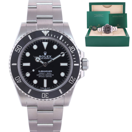 MINT 2022 Rolex Submariner 41mm Black Ceramic Steel 124060LN No Date Watch Box