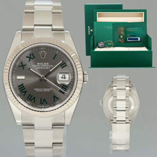 2026 NEW PAPERS Rolex DateJust 41 Wimbledon Dial Fluted Oyster Band 126334 Watch