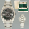 2023 MINT Rolex 126334 DateJust 41 Wimbledon Dial Fluted Oyster Band Watch