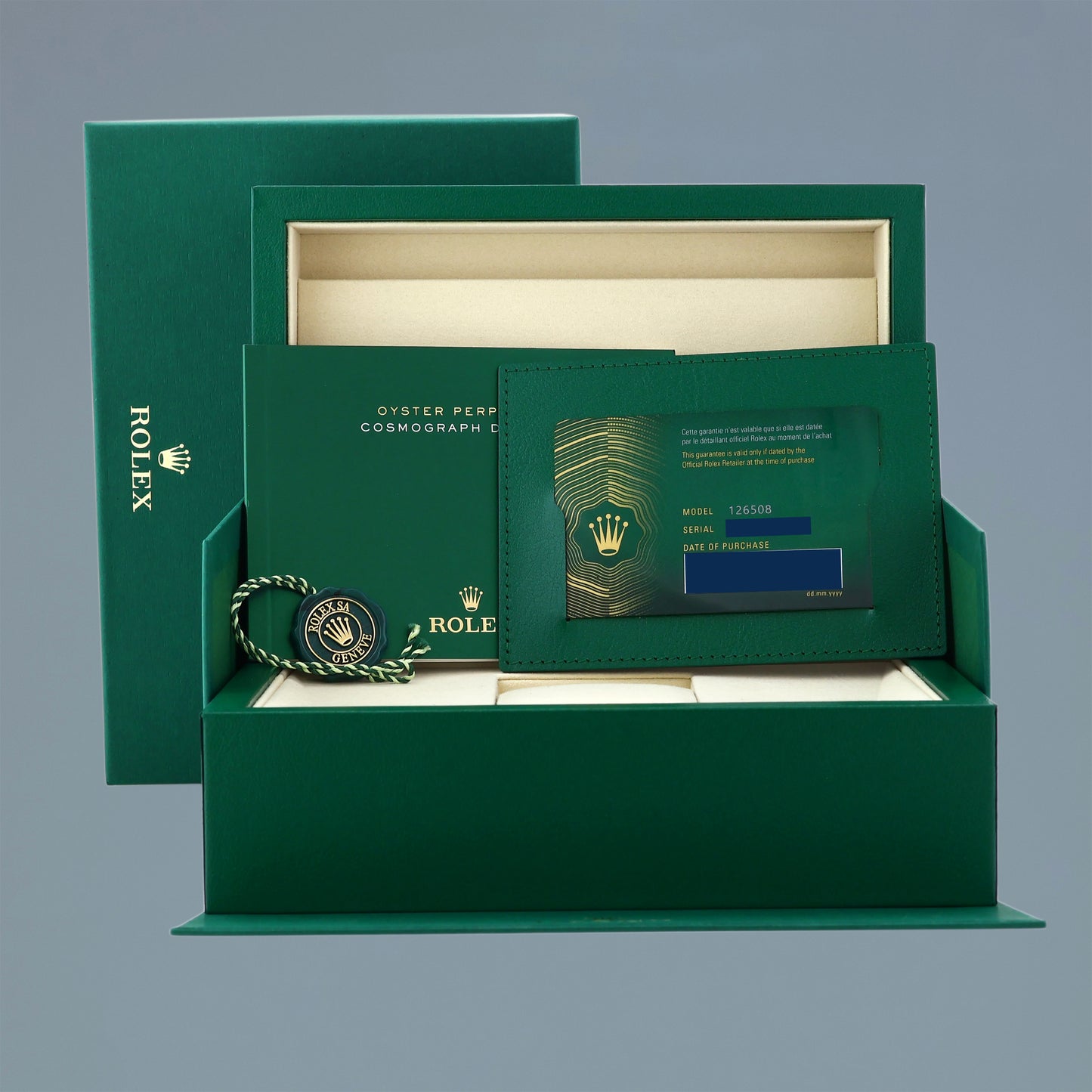 NEW 2025 PAPERS Rolex Daytona 126508 Green John Mayer Yellow Gold Chrono Watch Box