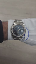 PAPERS MINT Rolex Day Date 2 President 218239 White Gold 41mm Blue Wave Watch Box