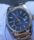 2024 MINT Rolex Sky-Dweller 336934 Steel Blue 42mm Oyster Fluted Watch Box