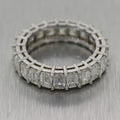 Modern Platinum 5.47ctw Emerald Cut Diamond Eternity Band Ring