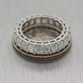 Modern Platinum 5.47ctw Emerald Cut Diamond Eternity Band Ring