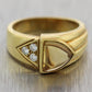 Cartier Vintage Estate 18k Yellow Gold 0.15ctw Diamond & Citrine Ring & Box