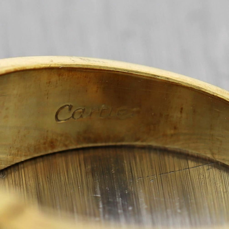 Cartier Vintage Estate 18k Yellow Gold 0.15ctw Diamond & Citrine Ring & Box
