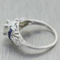 1930s Antique Art Deco 14k White Gold 0.60ctw Diamond Engagement Ring