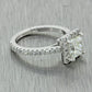 Modern 14k White Gold 1.41ctw Princess GIA Diamond Halo Engagement Ring