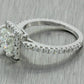 Modern 14k White Gold 1.41ctw Princess GIA Diamond Halo Engagement Ring